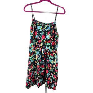 Old Navy Floral Summer Dress XL Lightweight Breezy Sundress Parrot Bird Print